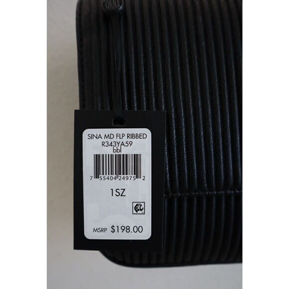 DKNY R343YA59 Women's Sz MD Black Sina Ribbed Crossbody/Shoulder Bag Purse - Picture 6 of 15